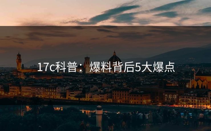 17c科普：爆料背后5大爆点