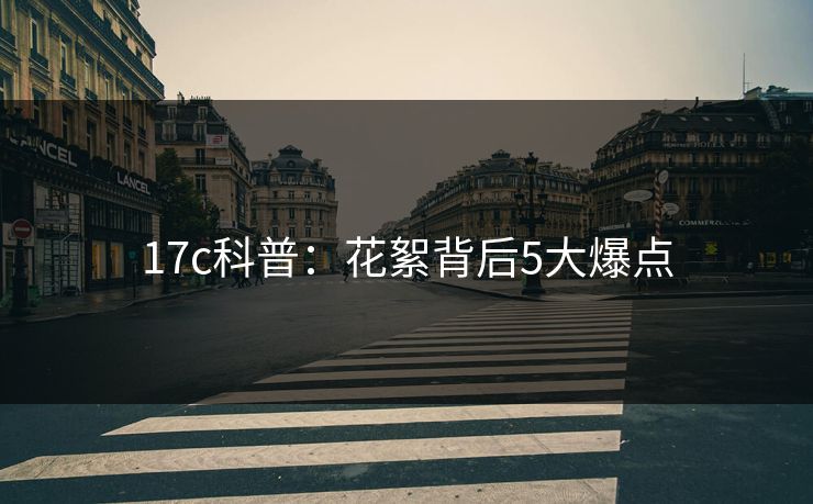 17c科普：花絮背后5大爆点