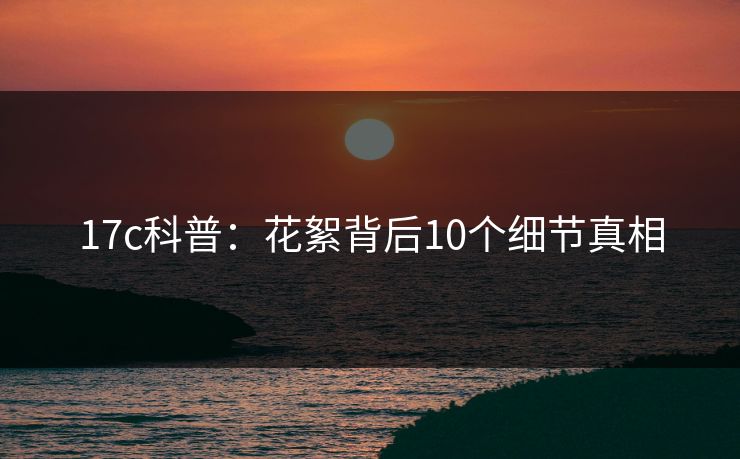 17c科普：花絮背后10个细节真相