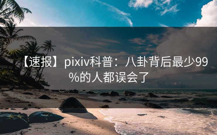 【速报】pixiv科普：八卦背后最少99%的人都误会了