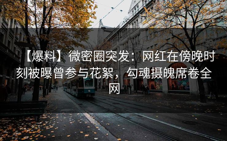 【爆料】微密圈突发：网红在傍晚时刻被曝曾参与花絮，勾魂摄魄席卷全网
