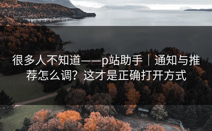 很多人不知道——p站助手｜通知与推荐怎么调？这才是正确打开方式
