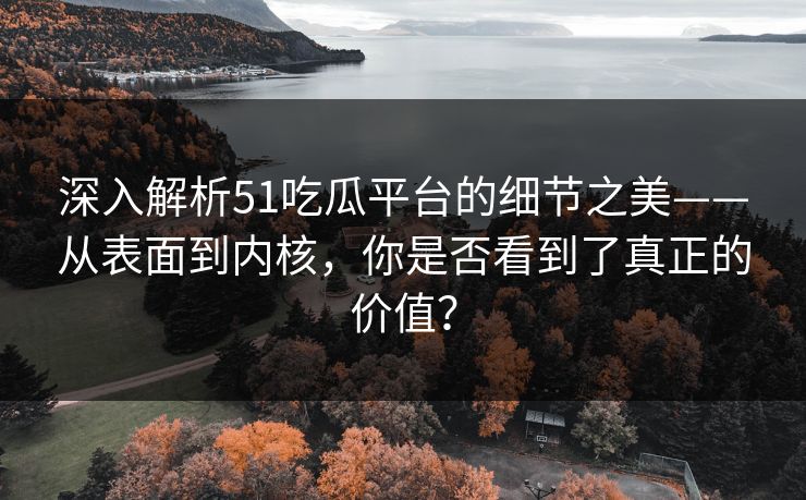 深入解析51吃瓜平台的细节之美——从表面到内核，你是否看到了真正的价值？